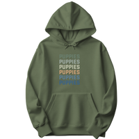 Puppies Colorful Vertical Text Hoodie