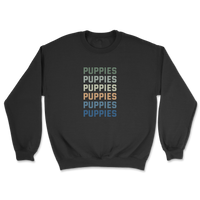 Puppies Colorful Vertical Text Sweatshirt