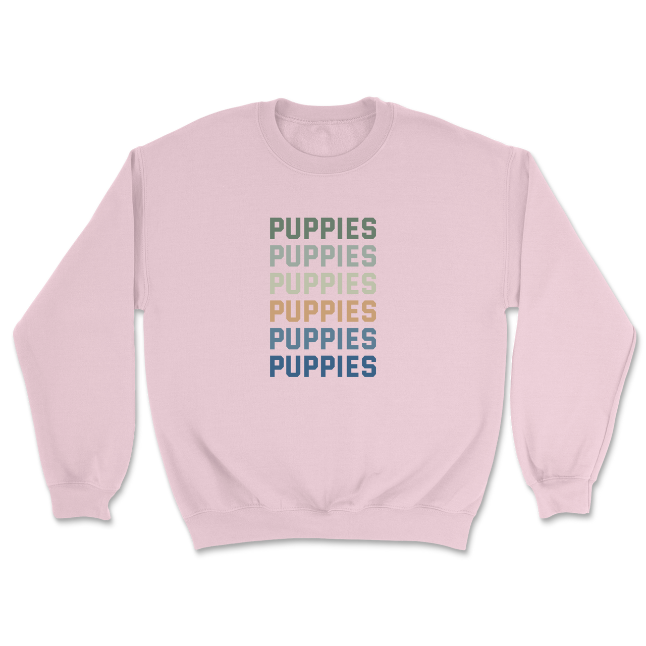 Puppies Colorful Vertical Text Sweatshirt