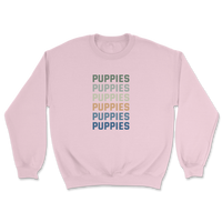 Puppies Colorful Vertical Text Sweatshirt