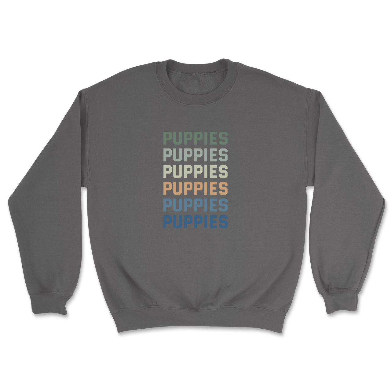 Puppies Colorful Vertical Text Sweatshirt