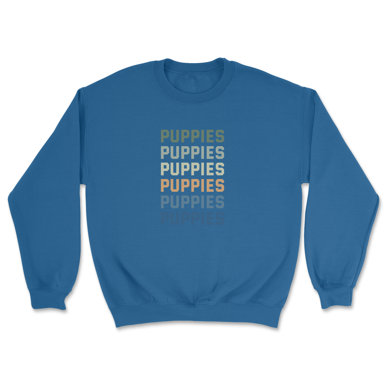 Puppies Colorful Vertical Text Sweatshirt