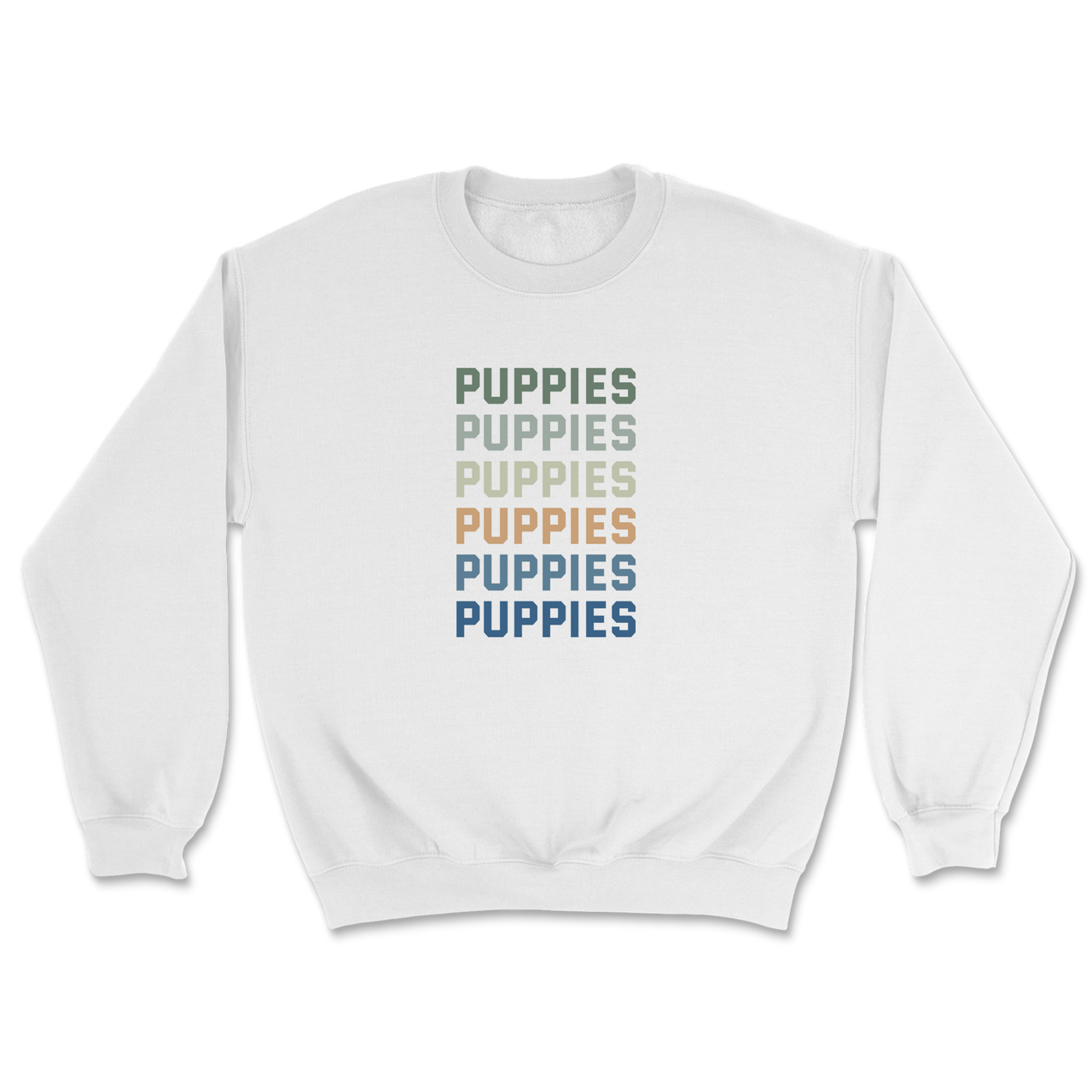 Puppies Colorful Vertical Text Sweatshirt