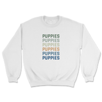 Puppies Colorful Vertical Text Sweatshirt