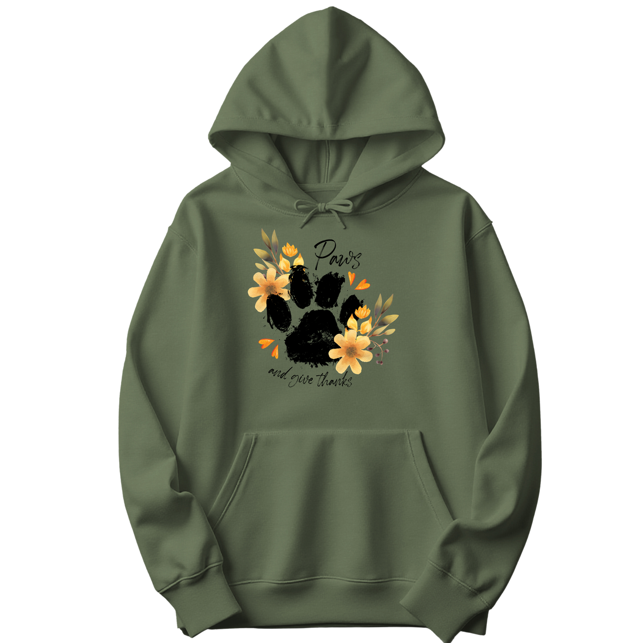 Paws and Give Thanks Floral Hoodie