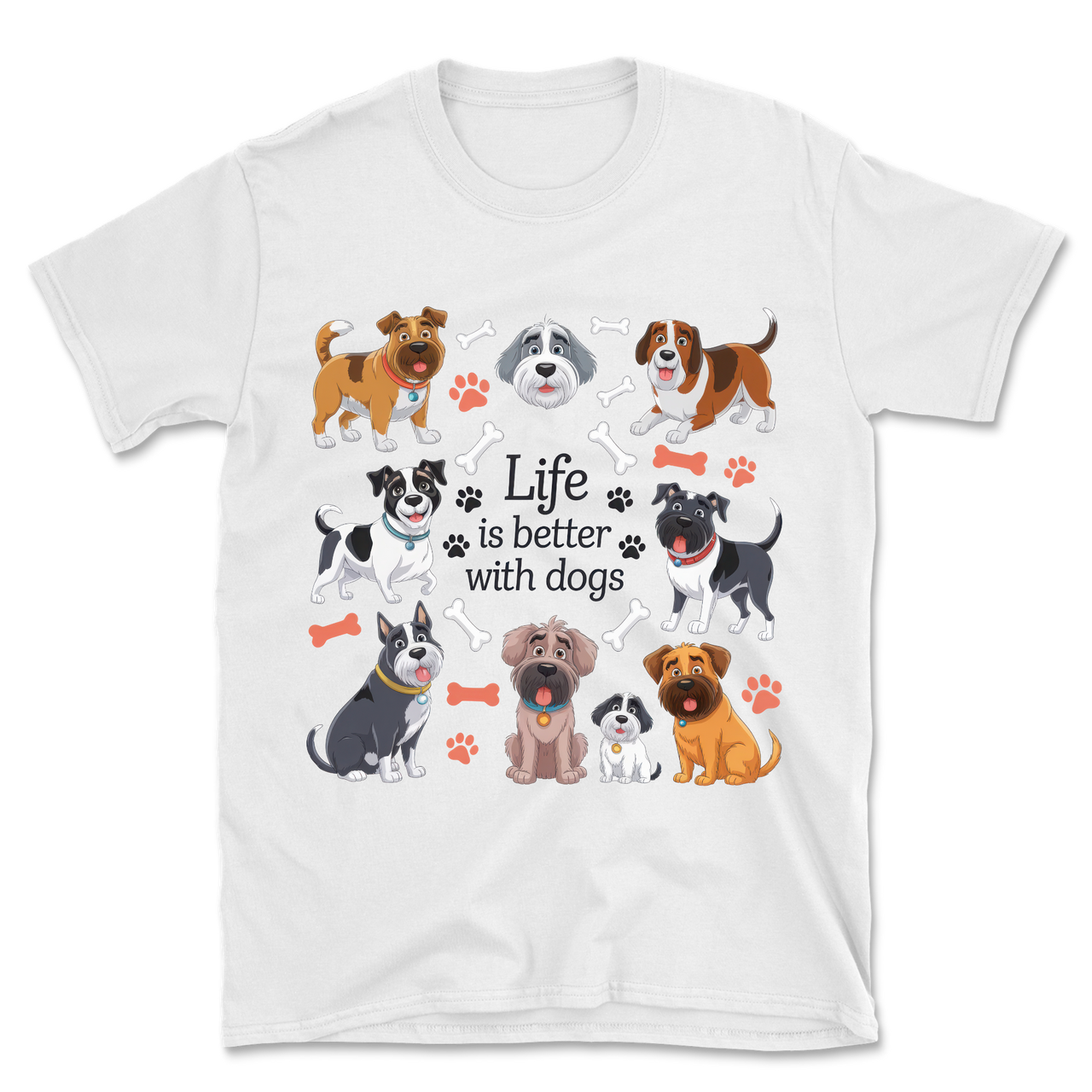 Life Is Better With Funny Dogs T-Shirt