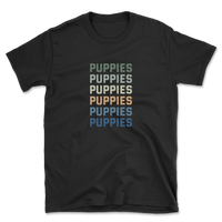Puppies Colorful Vertical Text T-Shirt