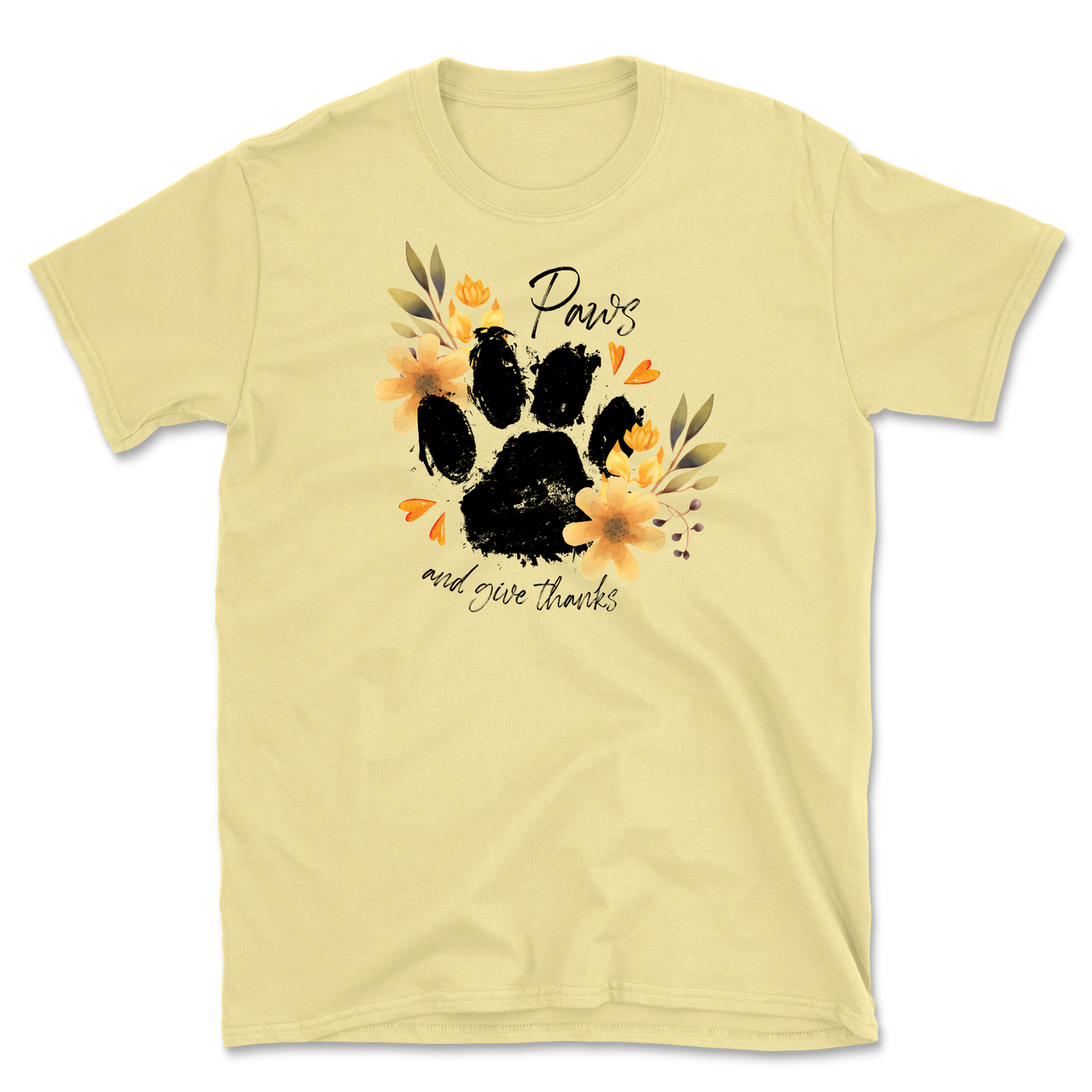 Paws and Give Thanks Floral T-Shirt