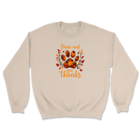 Dog Paw Floral Thanksgiving Day Sweatshirt