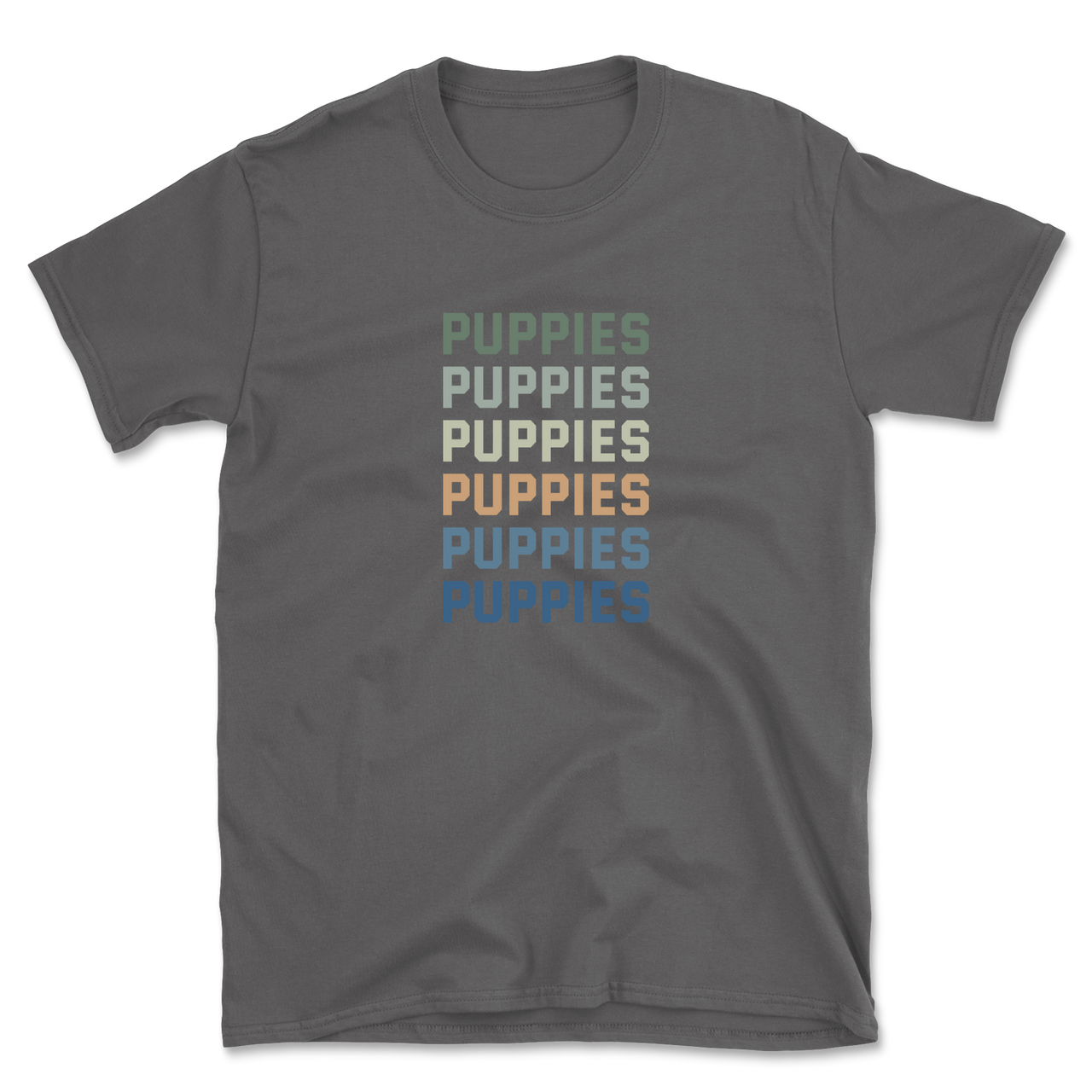 Puppies Colorful Vertical Text T-Shirt
