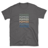 Puppies Colorful Vertical Text T-Shirt