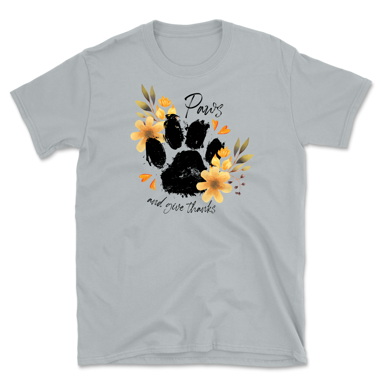 Paws and Give Thanks Floral T-Shirt