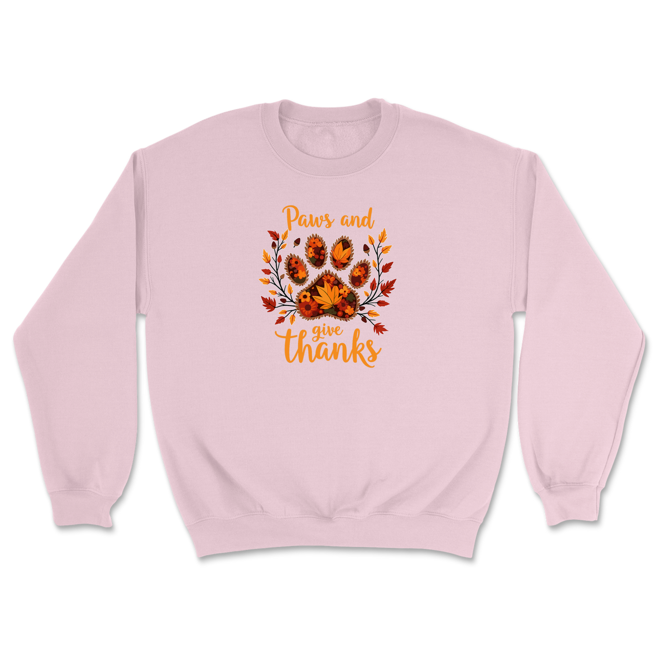 Dog Paw Floral Thanksgiving Day Sweatshirt