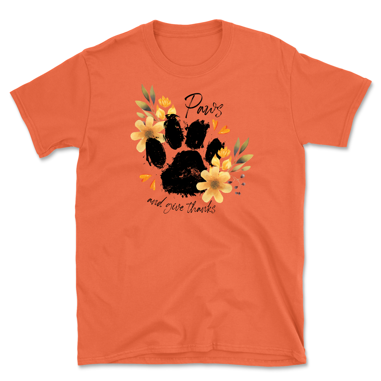 Paws and Give Thanks Floral T-Shirt