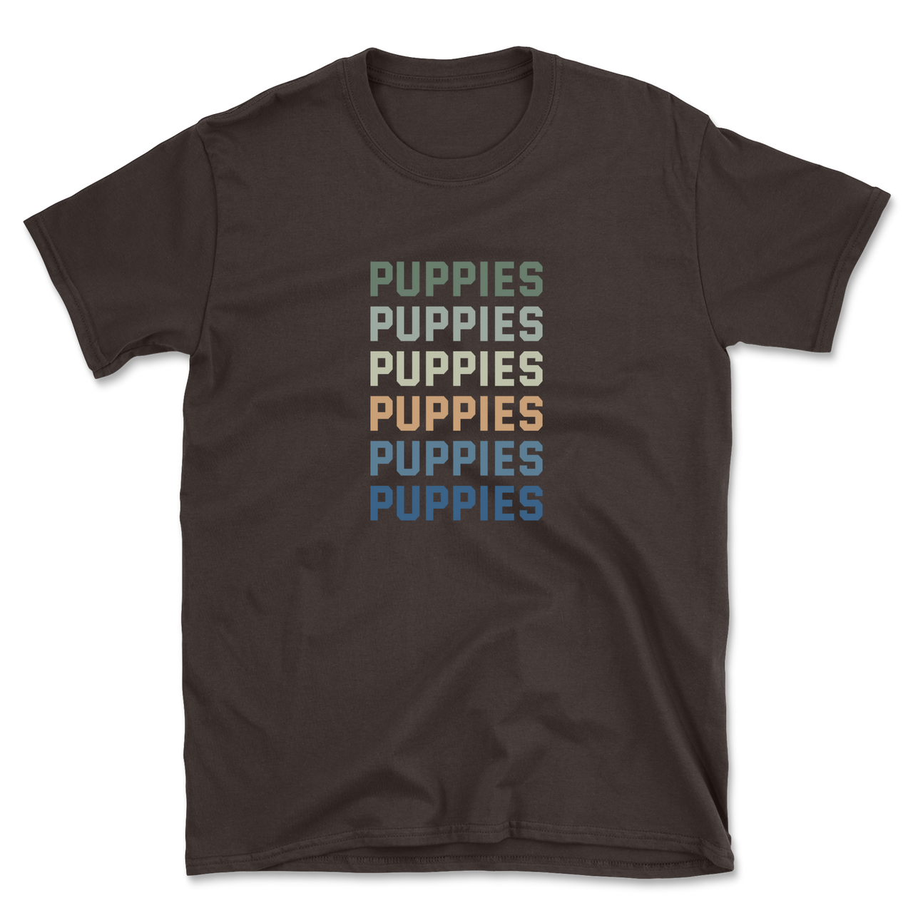 Puppies Colorful Vertical Text T-Shirt