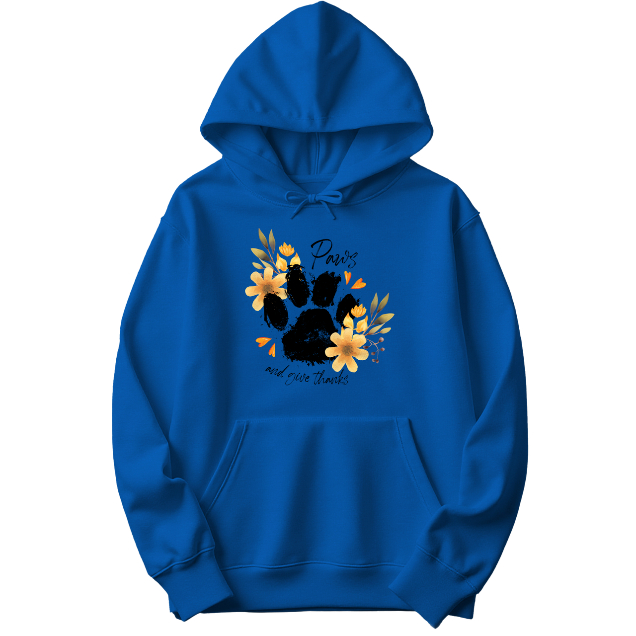 Paws and Give Thanks Floral Hoodie