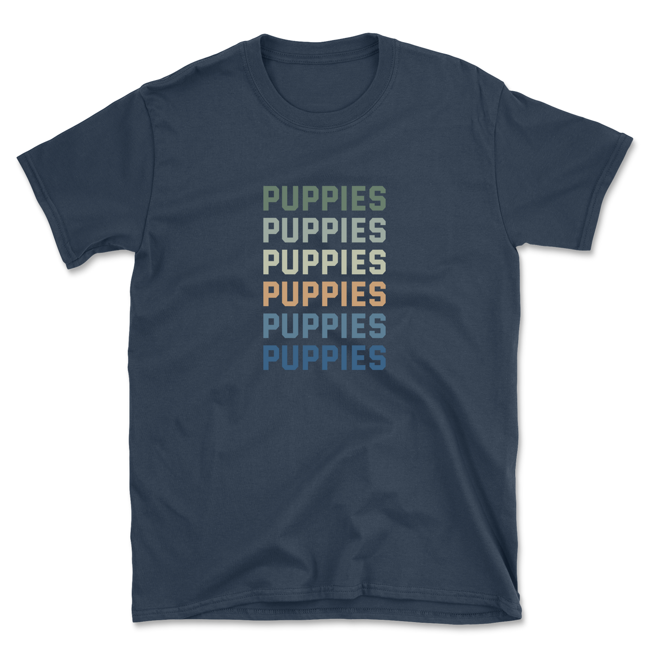 Puppies Colorful Vertical Text T-Shirt