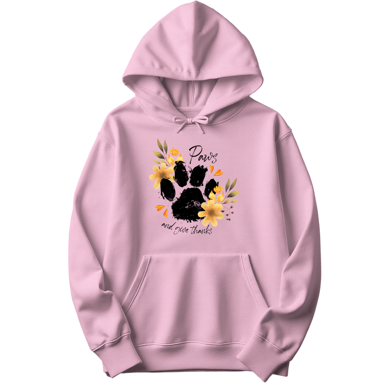 Paws and Give Thanks Floral Hoodie