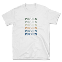 Puppies Colorful Vertical Text T-Shirt
