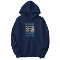 Puppies Colorful Vertical Text Hoodie