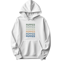 Puppies Colorful Vertical Text Hoodie