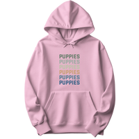 Puppies Colorful Vertical Text Hoodie