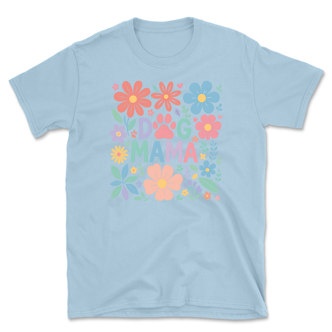 Dog Mama Floral Design T-Shirt